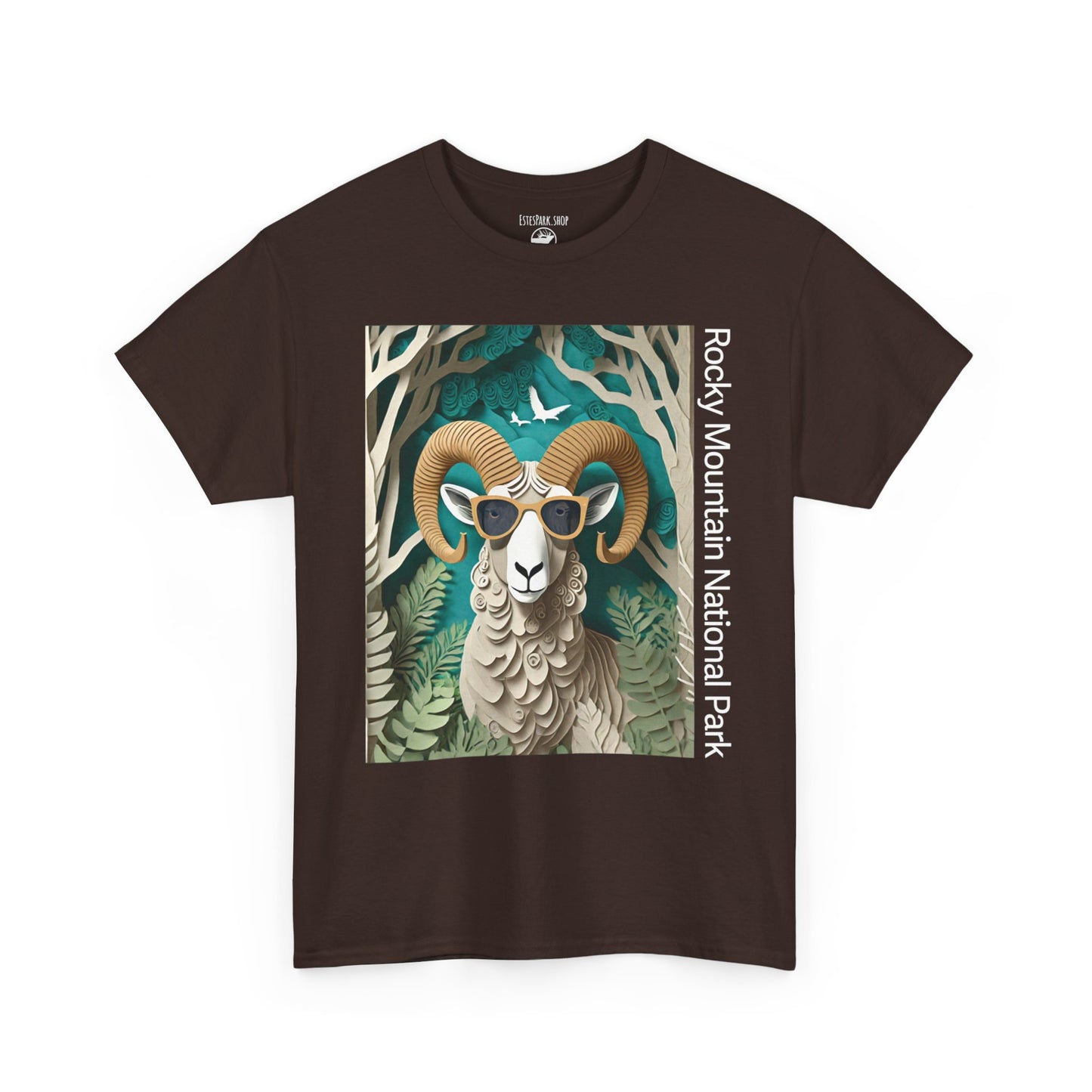 The Mighty Big Horn Sheep | Layered Paper | RMNP | Adult Cotton Tee