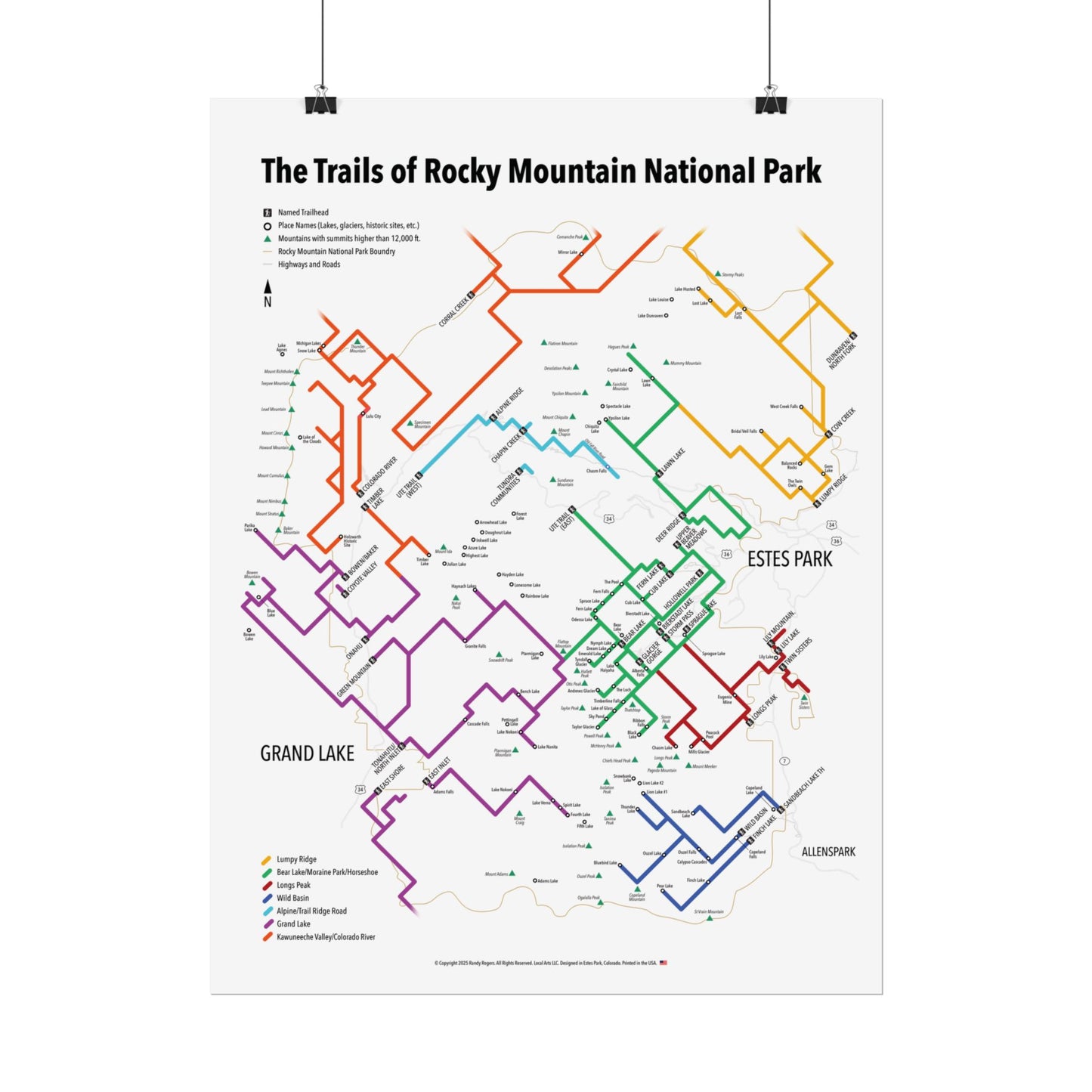 The Trails of Rocky Mountain National Park | RMNP | Rolled Posters