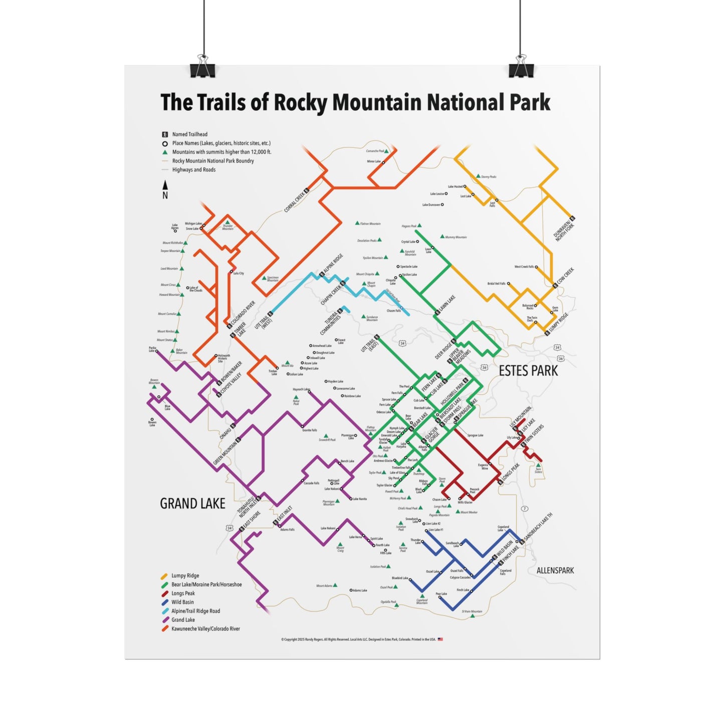 The Trails of Rocky Mountain National Park | RMNP | Rolled Posters