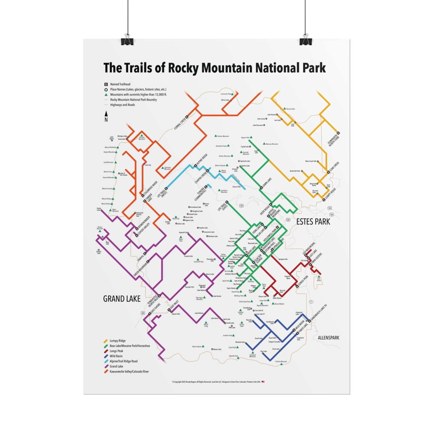 The Trails of Rocky Mountain National Park | RMNP | Rolled Posters