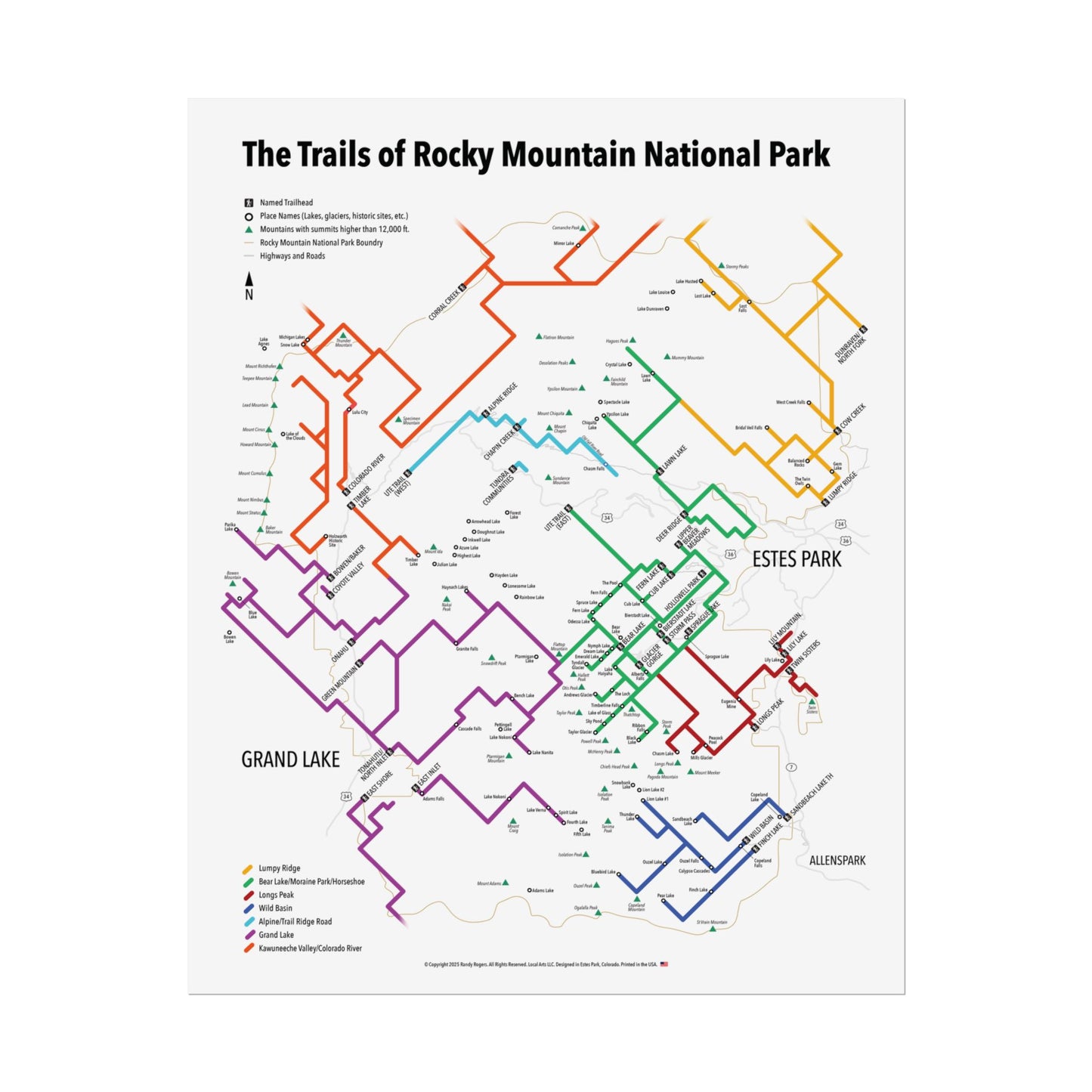 The Trails of Rocky Mountain National Park | RMNP | Rolled Posters