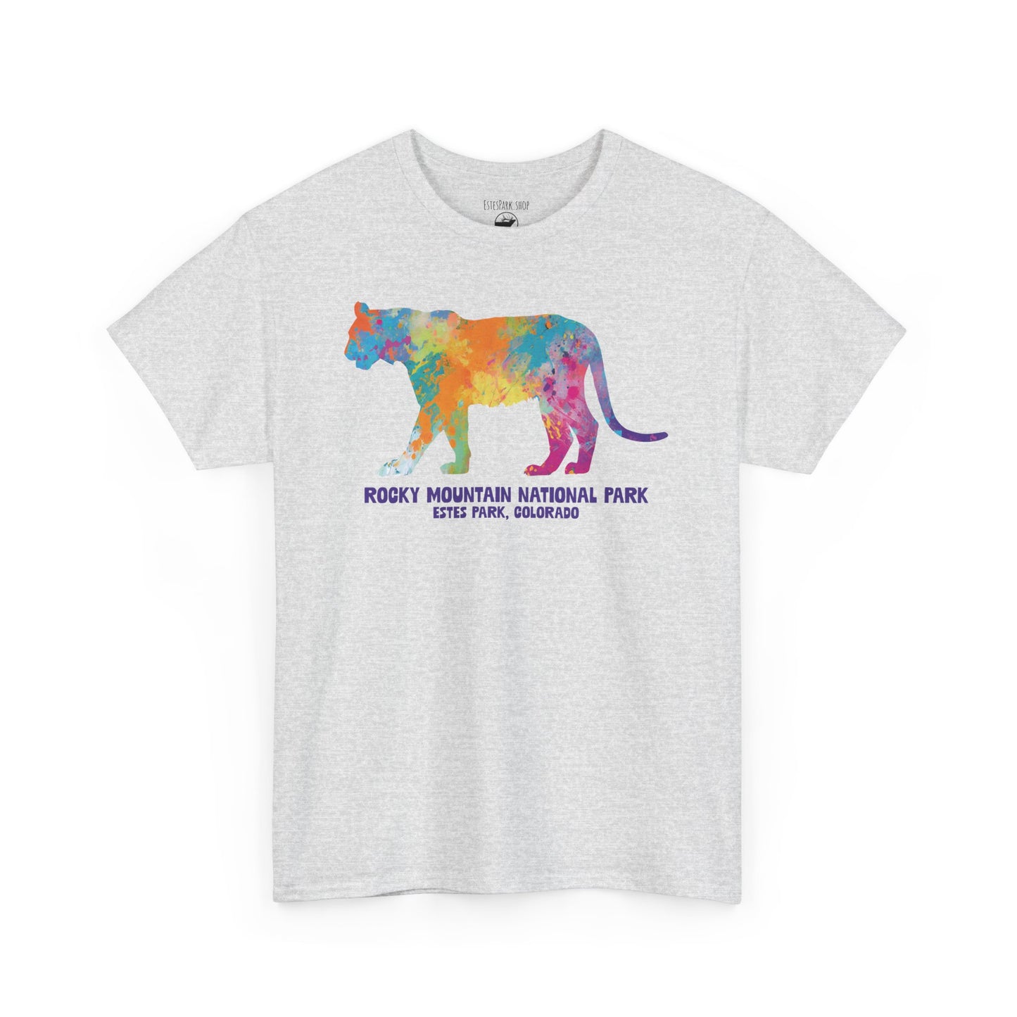 Splatter Art Mountain Lion | RMNP | Adult Cotton Tee
