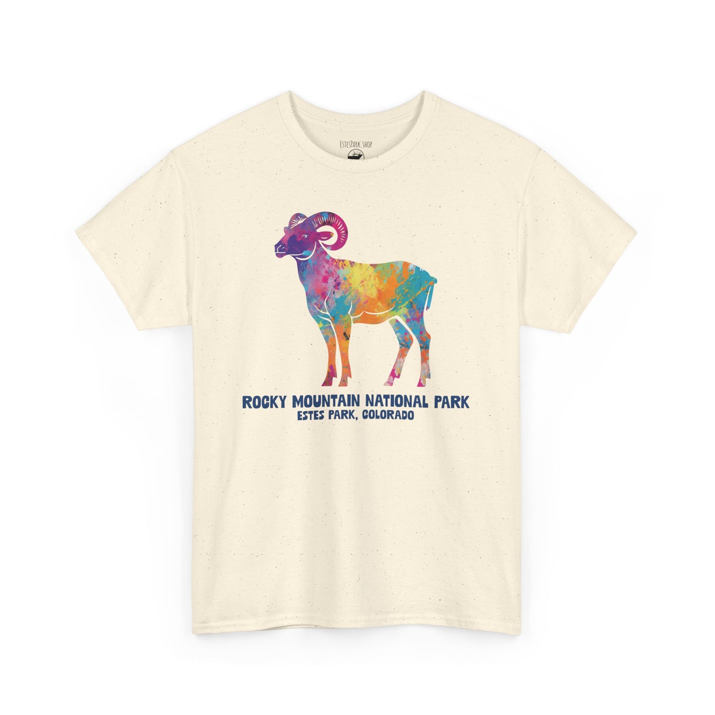 Splatter Art Big Horn Ram | RMNP | Adult Cotton Tee