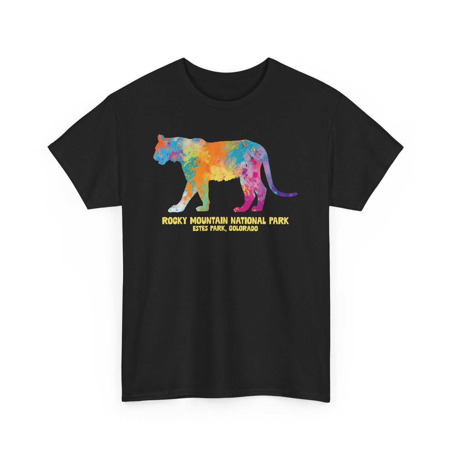 Splatter Art Mountain Lion | RMNP | Adult Cotton Tee