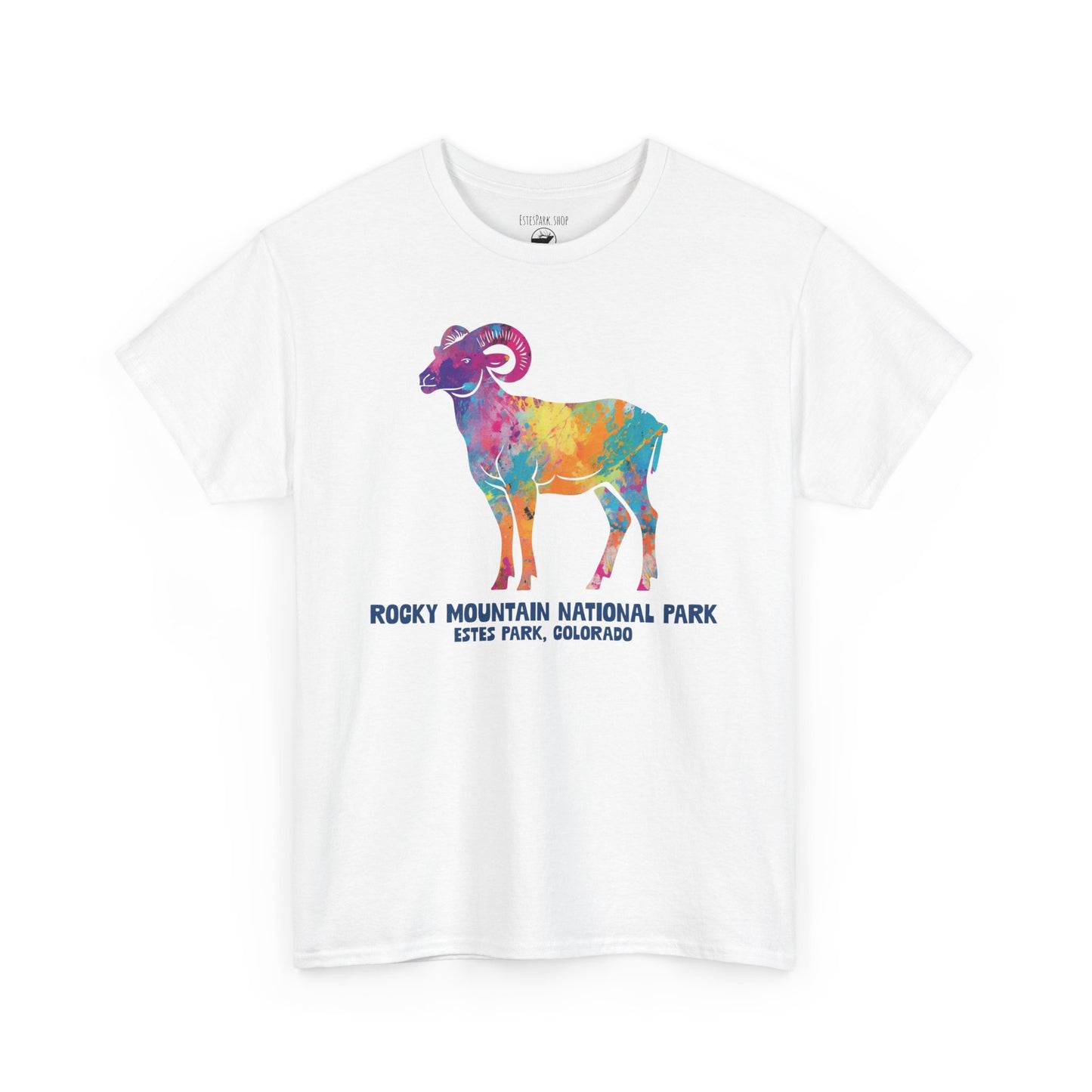 Splatter Art Big Horn Ram | RMNP | Adult Cotton Tee