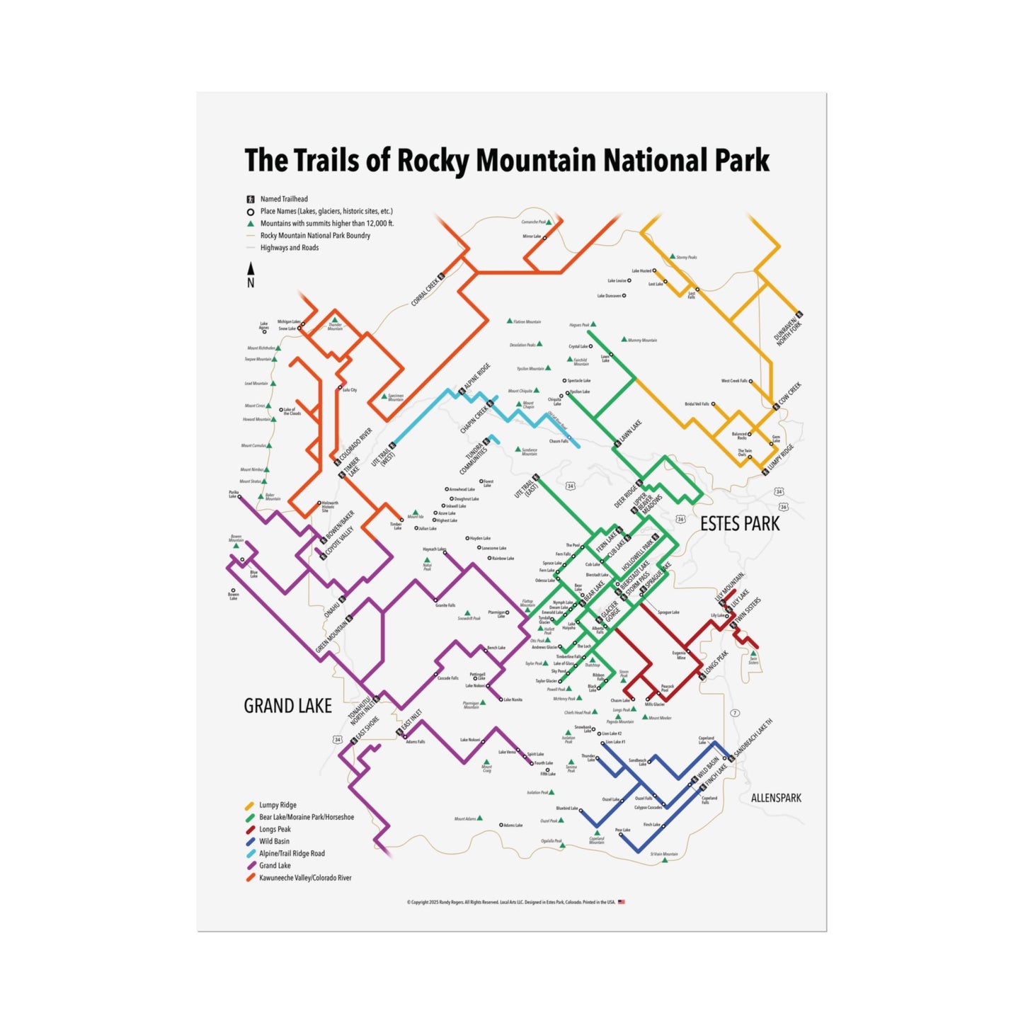 The Trails of Rocky Mountain National Park | RMNP | Rolled Posters