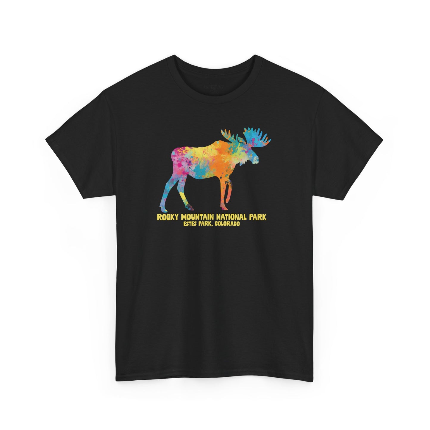 Splatter Art Moose | RMNP | Adult Cotton Tee