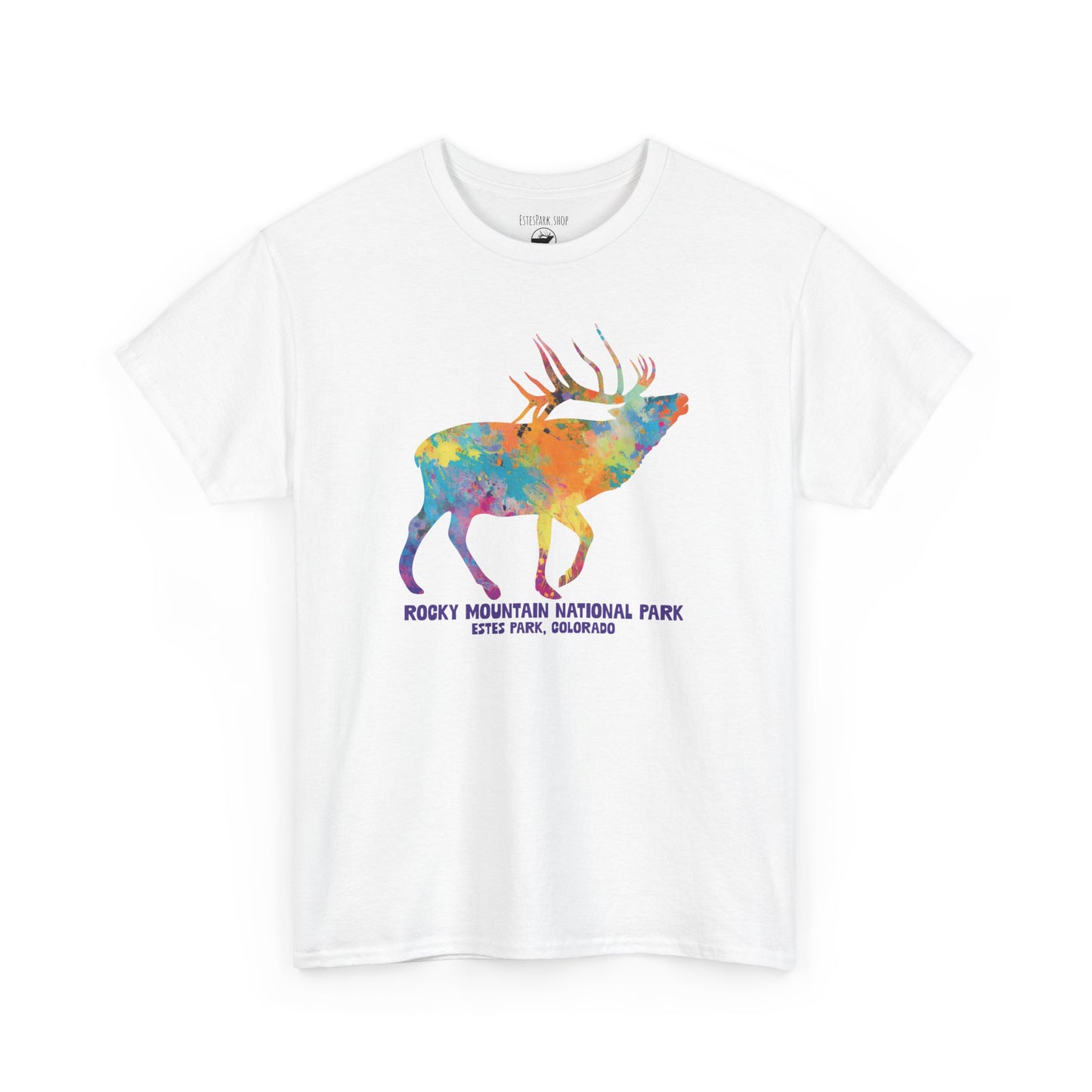 Splatter Art Elk | RMNP | Adult Cotton Tee