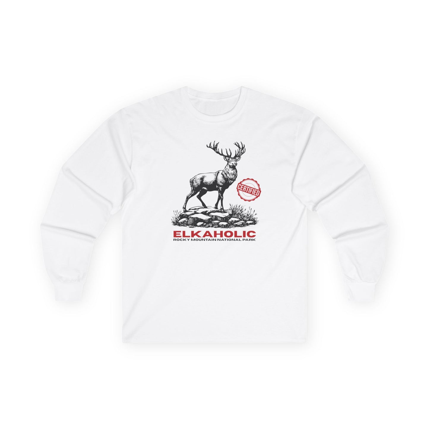 Certified Elkaholic | RMNP | Ultra Cotton Long Sleeve Tee