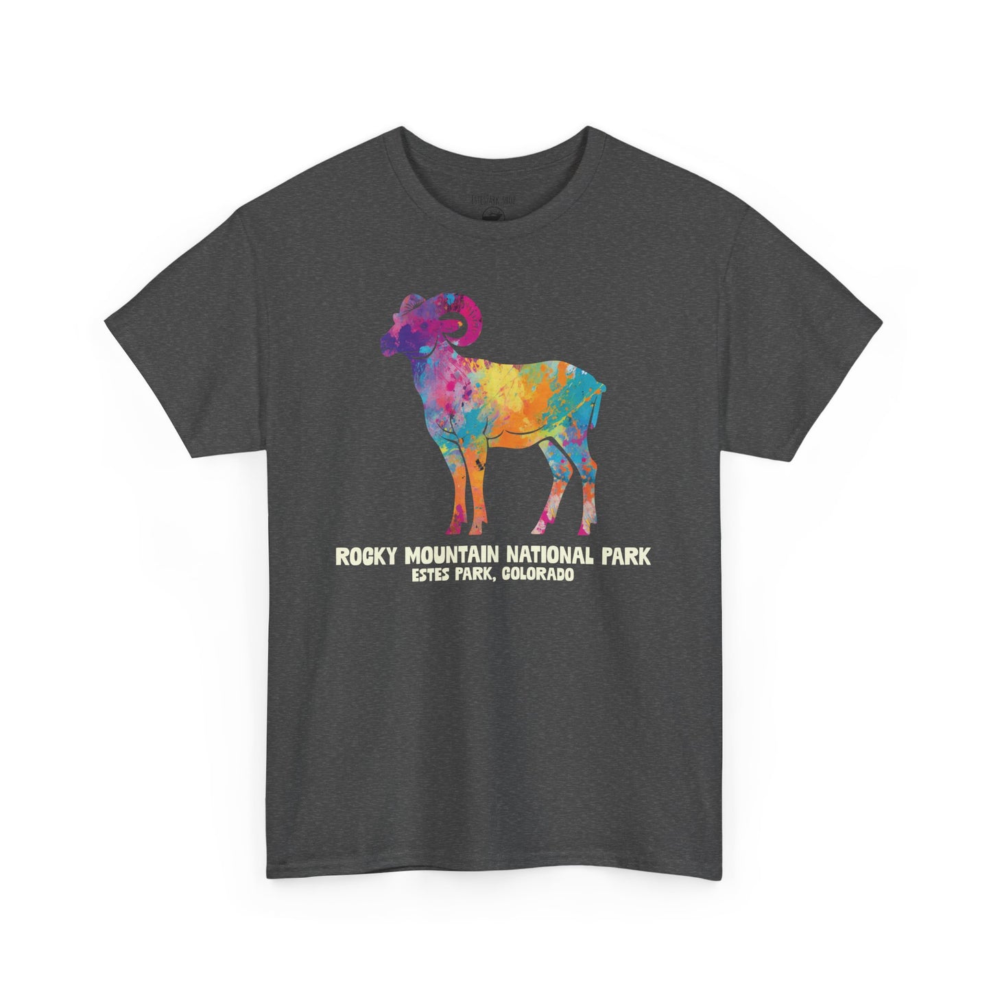 Splatter Art Big Horn Ram | RMNP | Adult Cotton Tee
