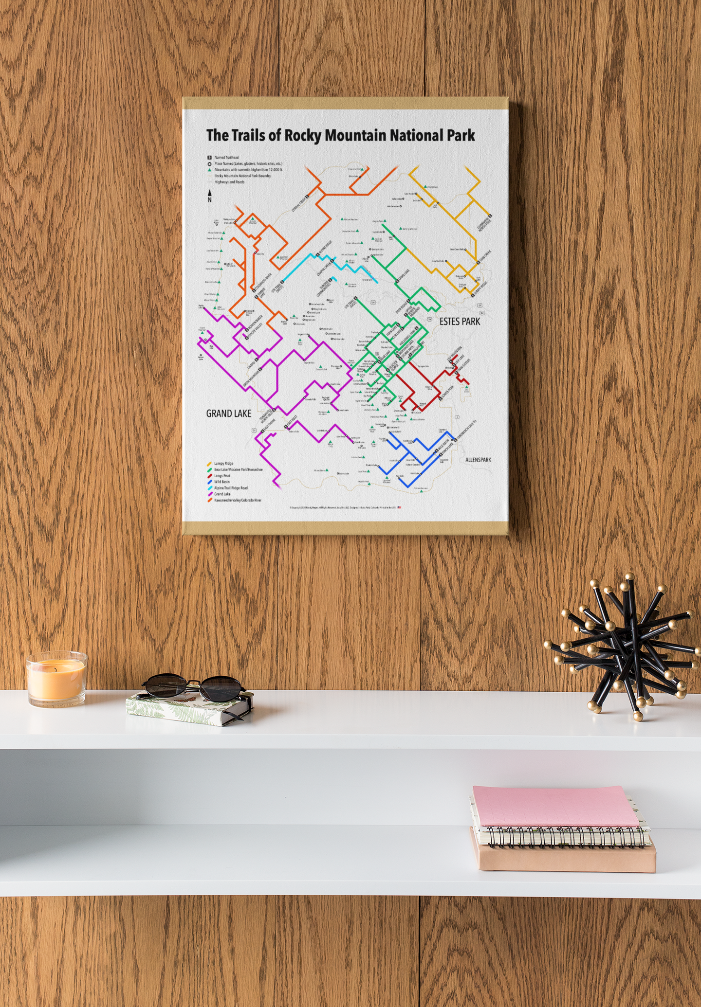 The Trails of Rocky Mountain National Park | RMNP | Rolled Posters
