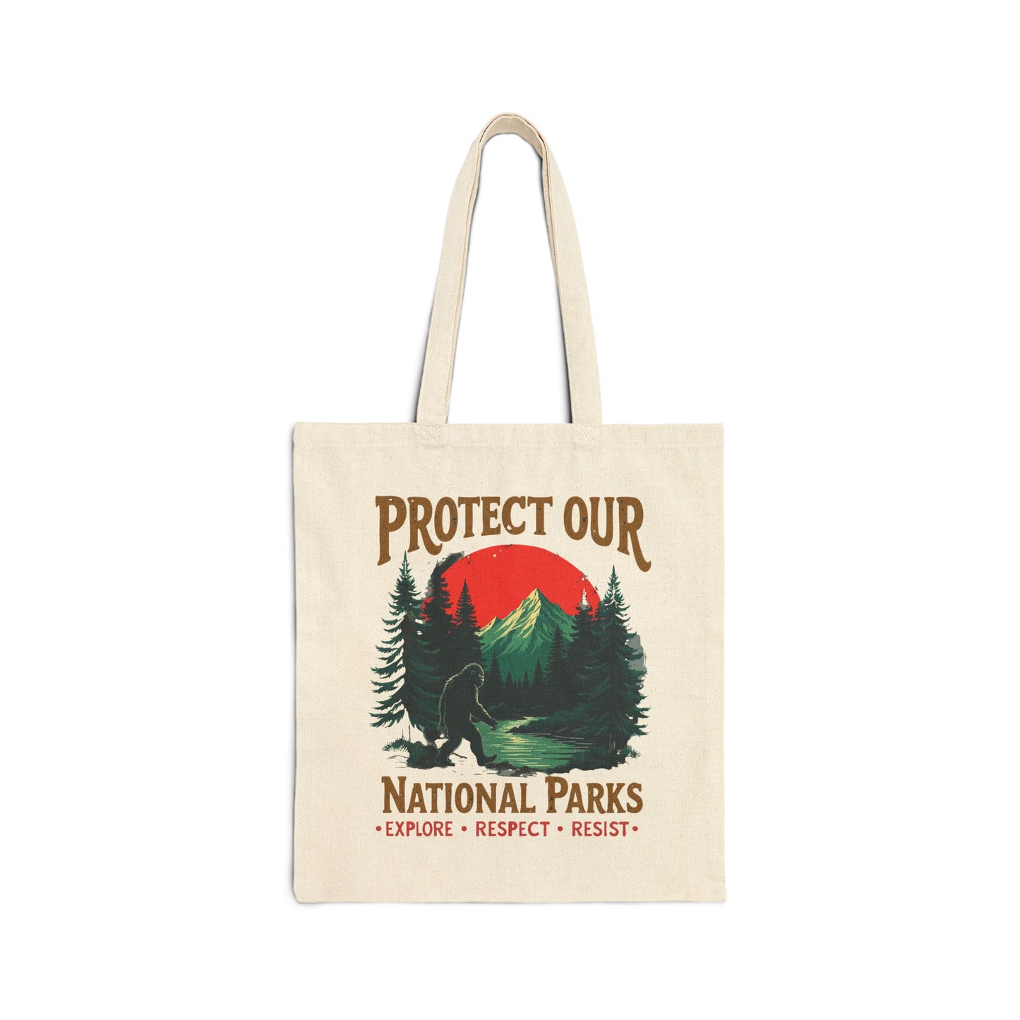 Protect Our National Parks | Bigfoot | Cotton Canvas Tote Bag