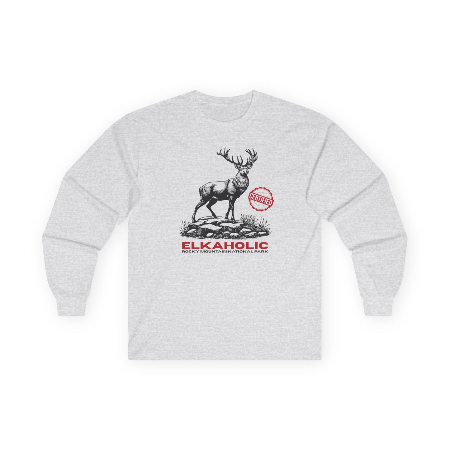 Certified Elkaholic | RMNP | Ultra Cotton Long Sleeve Tee
