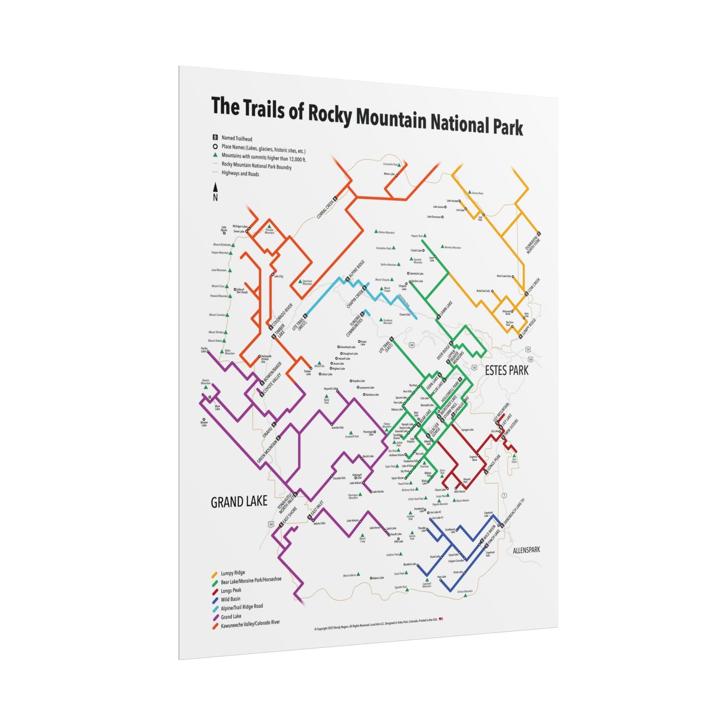 The Trails of Rocky Mountain National Park | RMNP | Rolled Posters