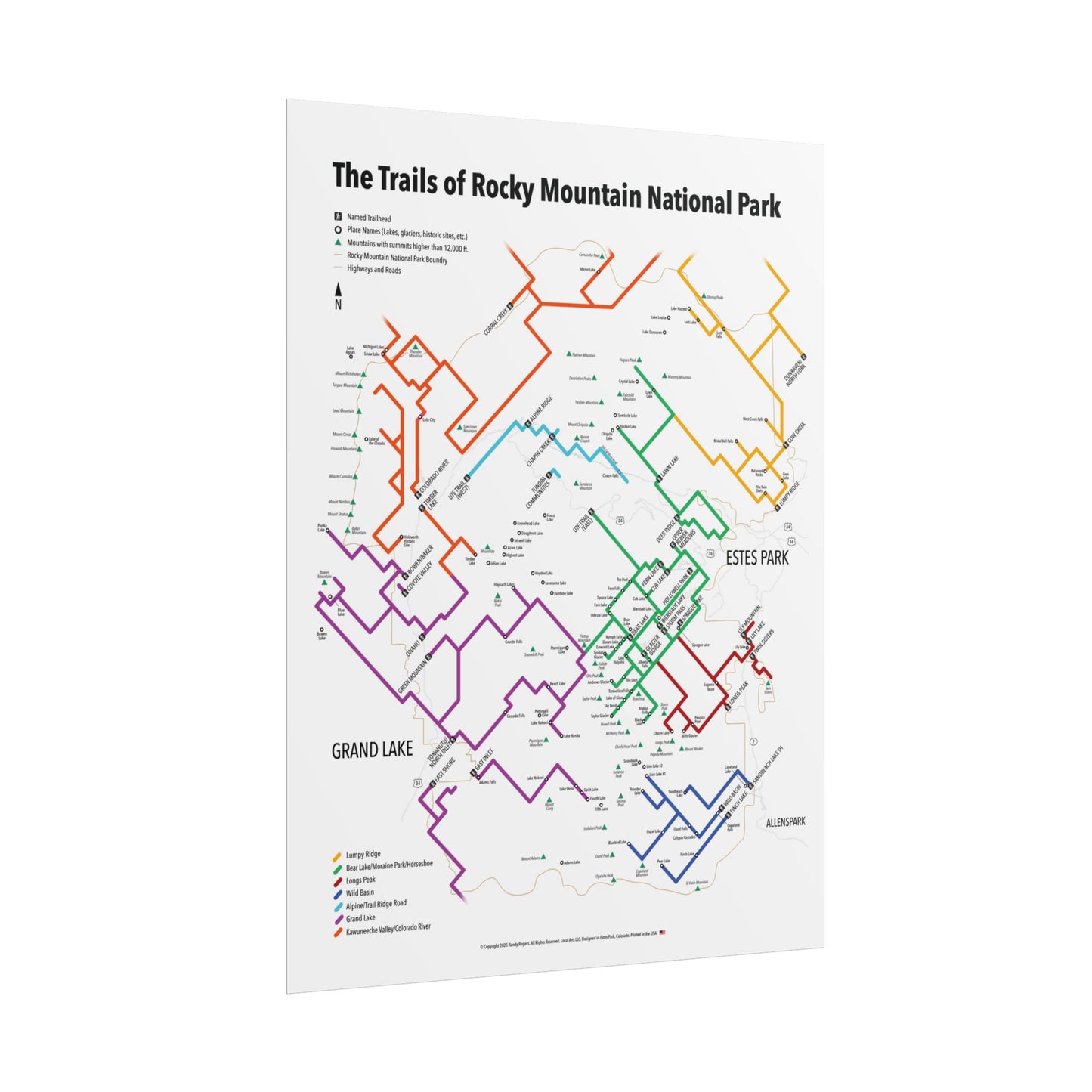 The Trails of Rocky Mountain National Park | RMNP | Rolled Posters