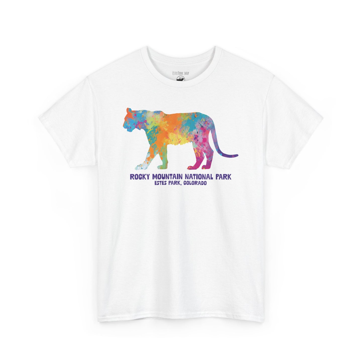 Splatter Art Mountain Lion | RMNP | Adult Cotton Tee