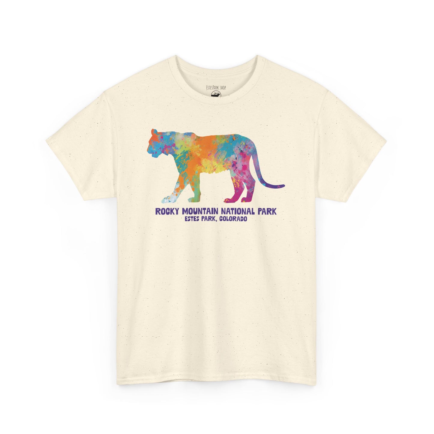 Splatter Art Mountain Lion | RMNP | Adult Cotton Tee
