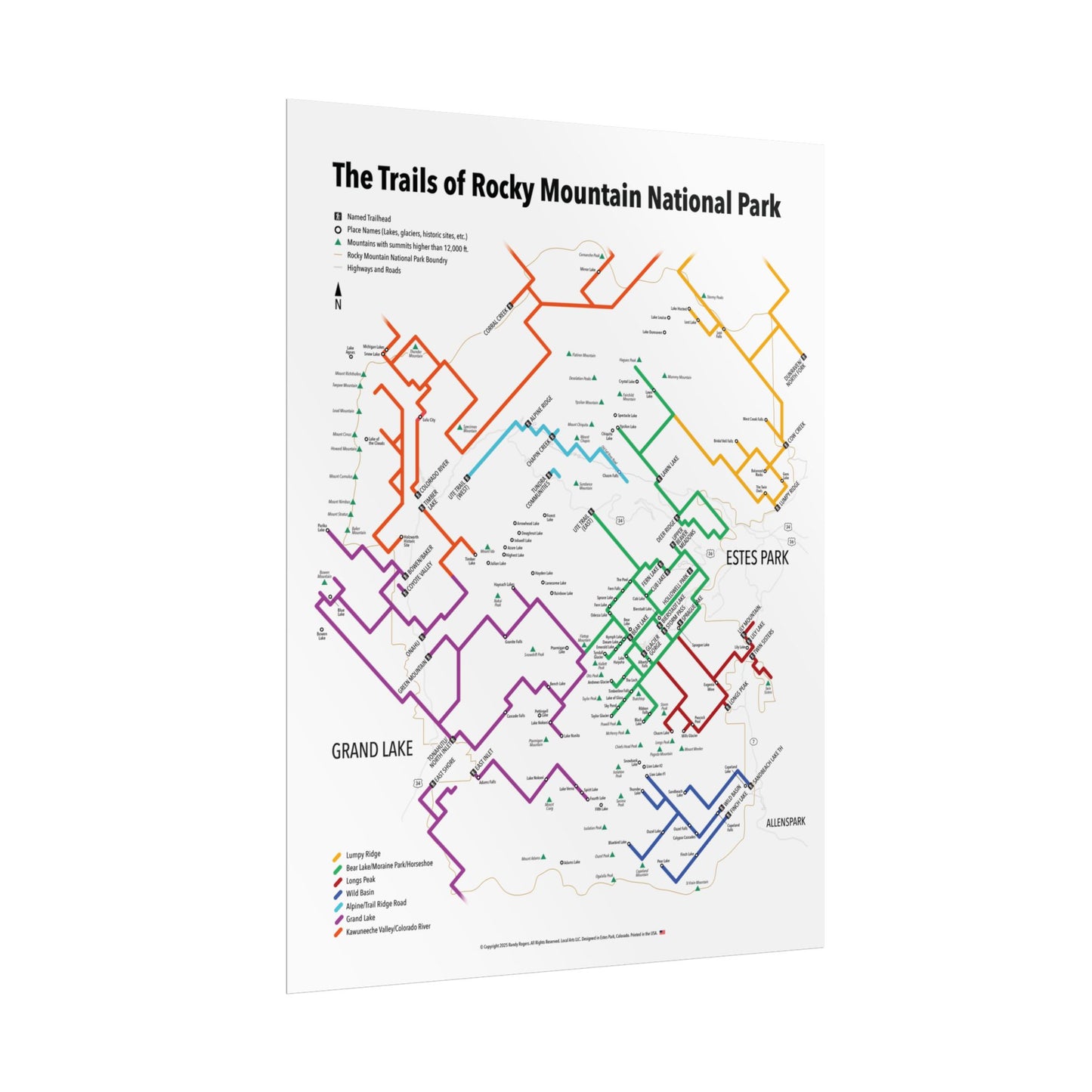 The Trails of Rocky Mountain National Park | RMNP | Rolled Posters