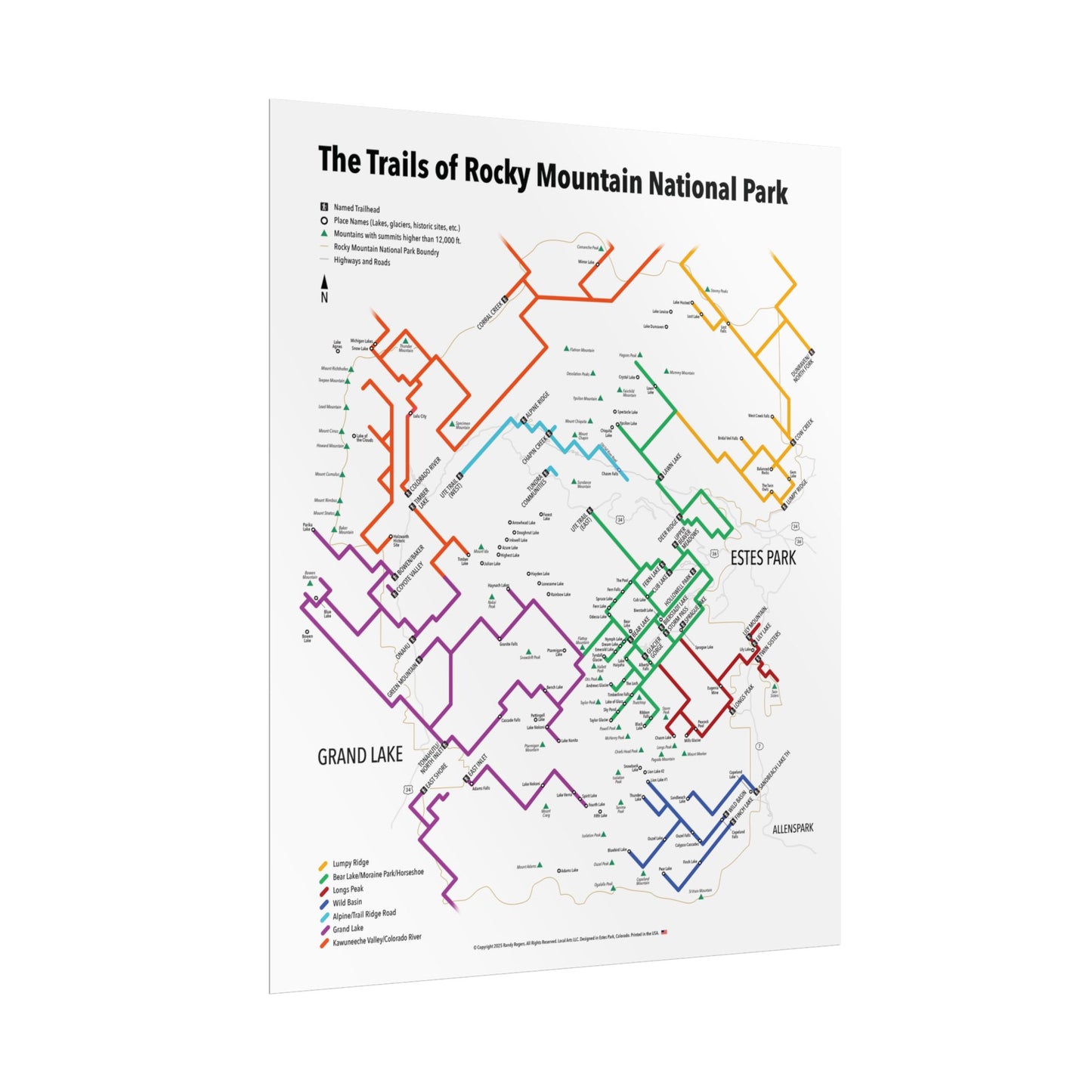 The Trails of Rocky Mountain National Park | RMNP | Rolled Posters
