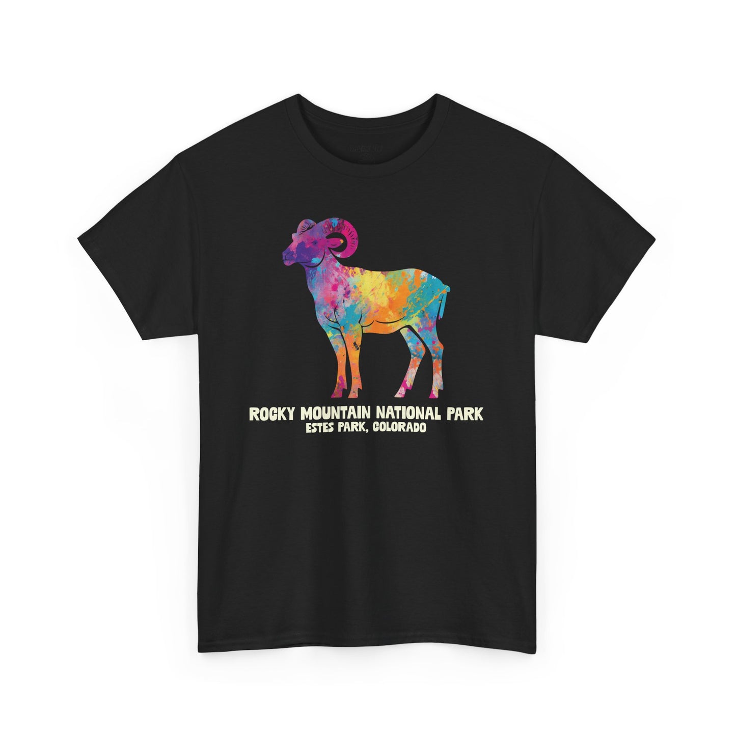 Splatter Art Big Horn Ram | RMNP | Adult Cotton Tee