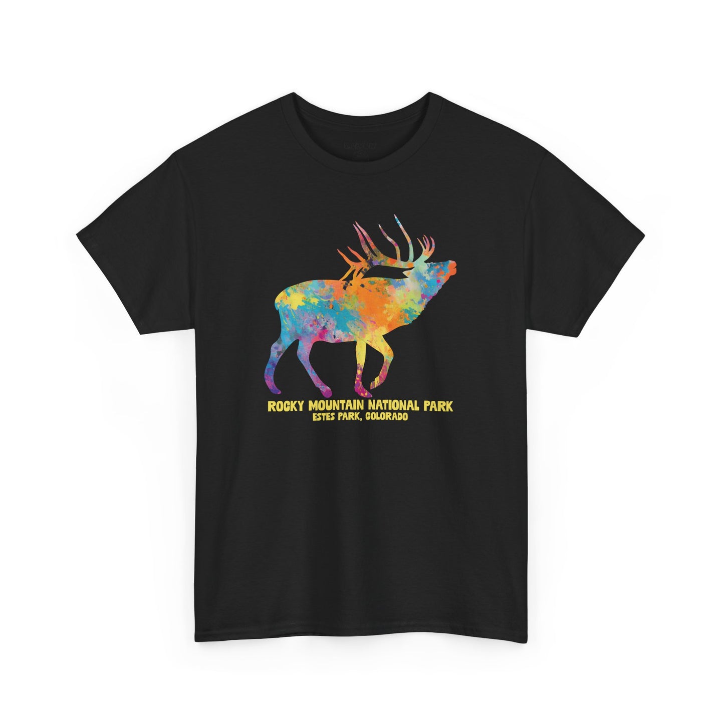 Splatter Art Elk | RMNP | Adult Cotton Tee