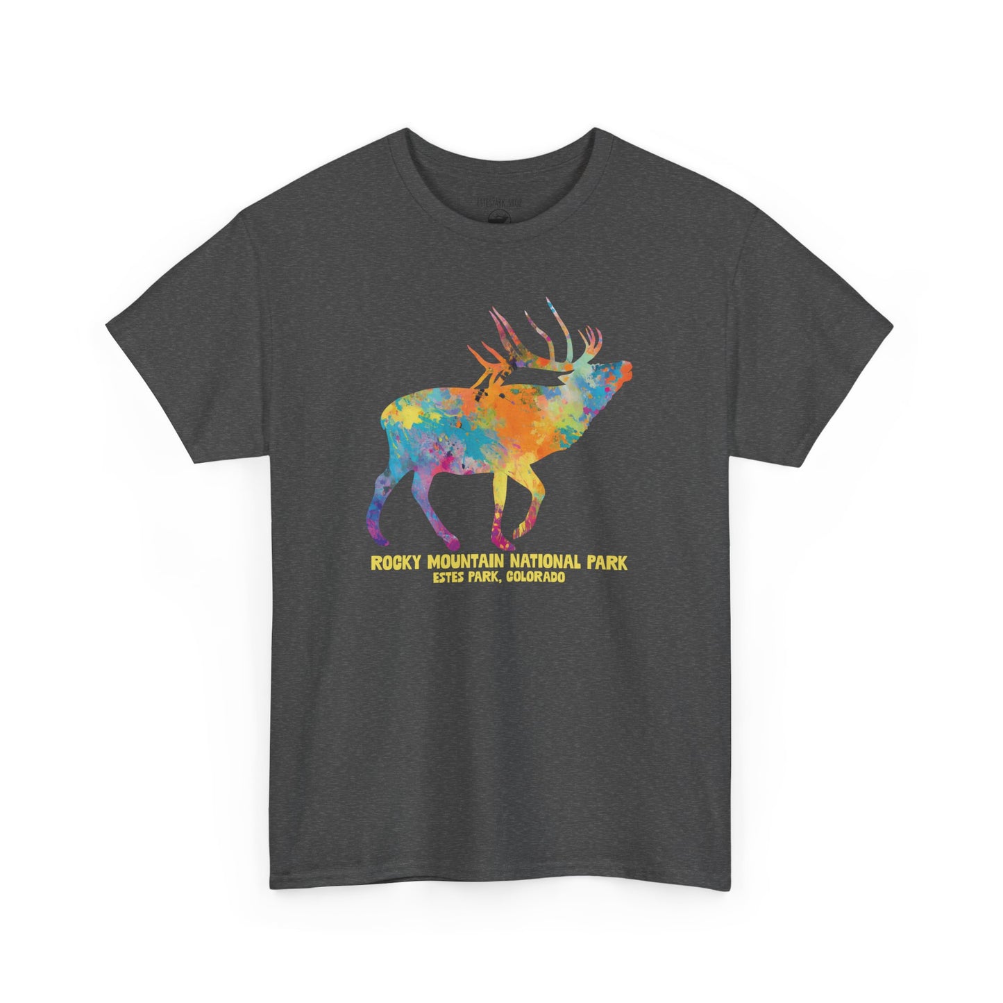 Splatter Art Elk | RMNP | Adult Cotton Tee