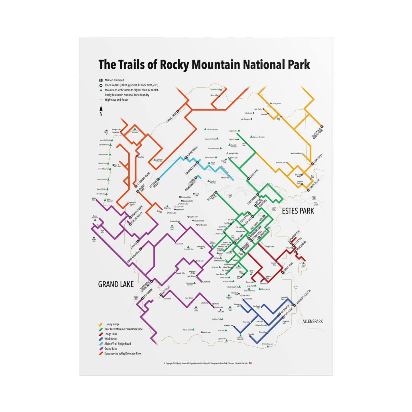 The Trails of Rocky Mountain National Park | RMNP | Rolled Posters