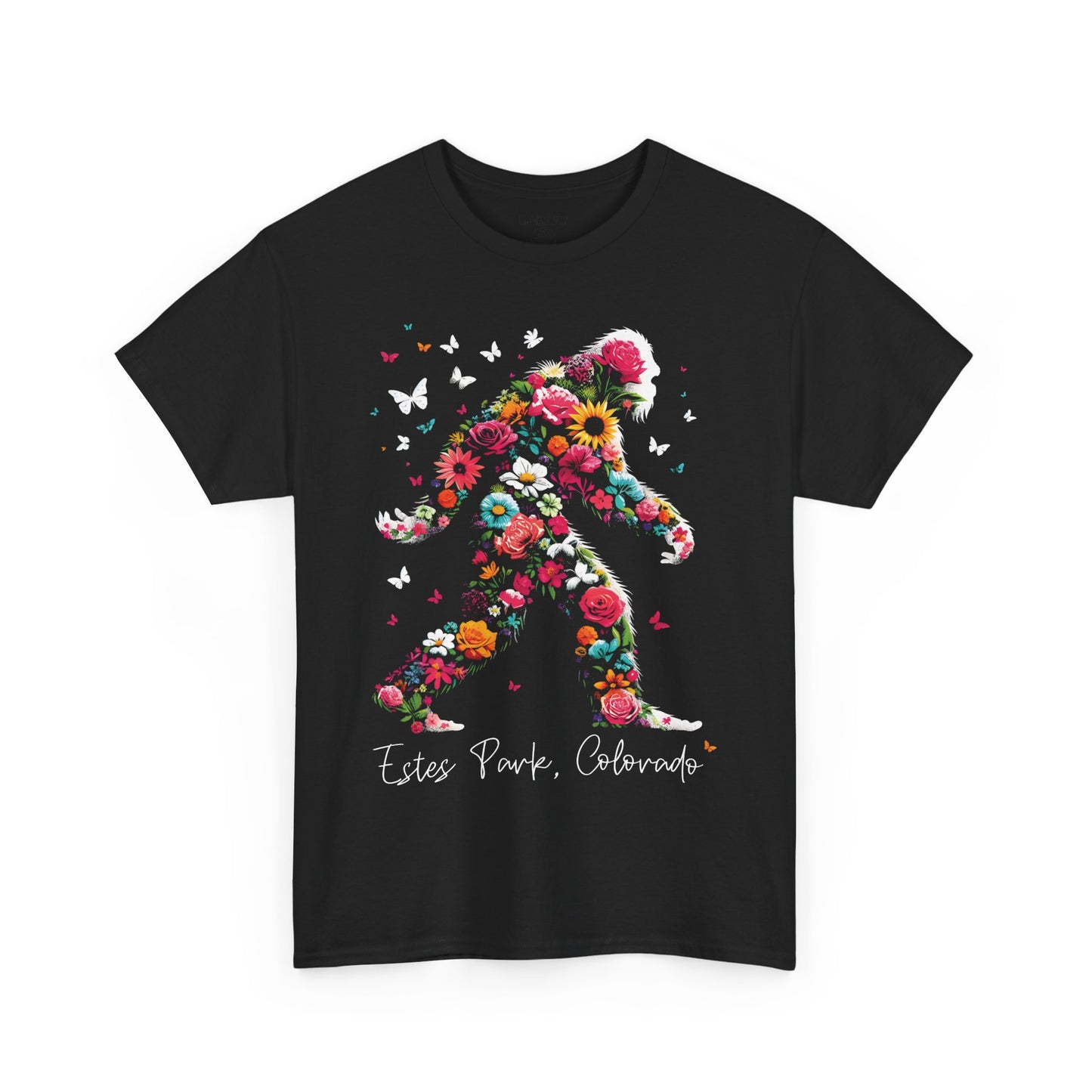 Flower Powered Squatch | Bigfoot | Heavy Cotton Tee