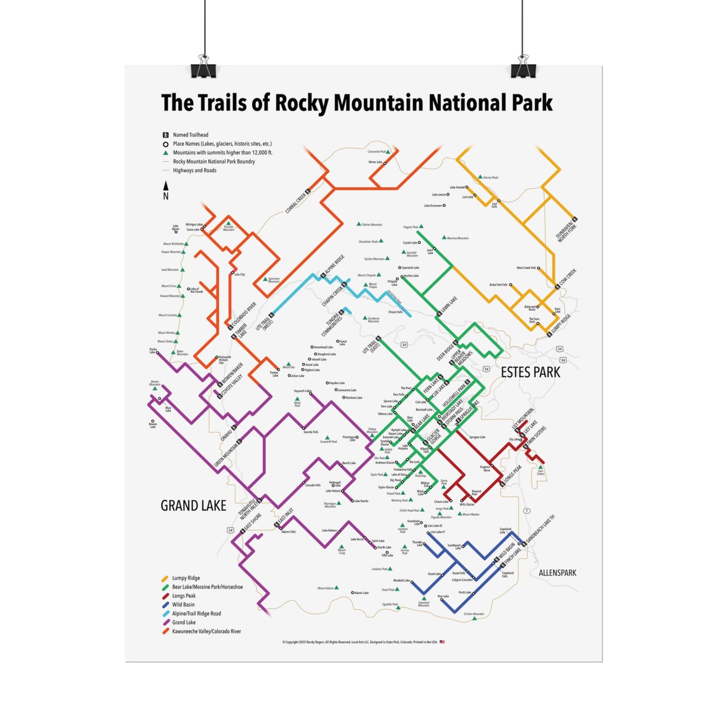 The Trails of Rocky Mountain National Park | RMNP | Rolled Posters