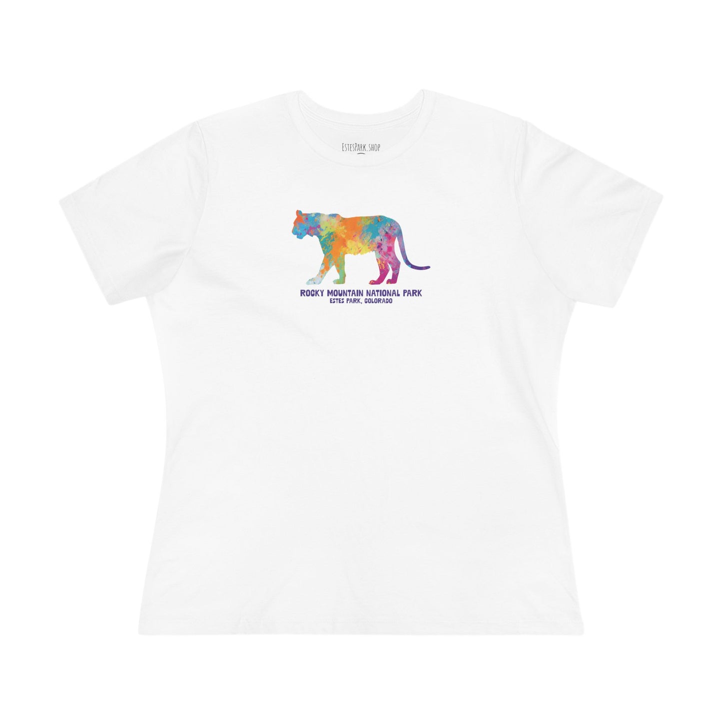 Splatter Art Mountain Lion | RMNP | Women's Cotton Tee