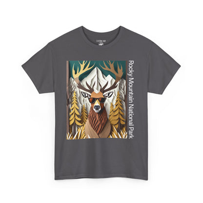Majestic Elk Ready for Rut | Layered Paper | RMNP | Adult Cotton Tee