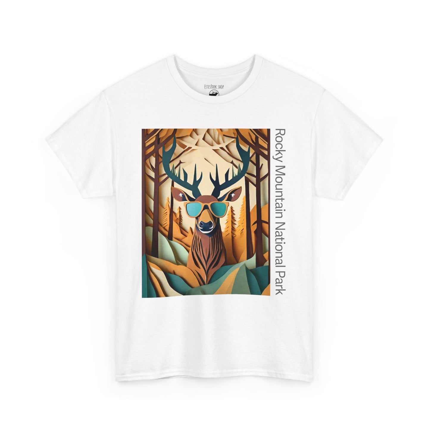 Majestic Elk Stare | Layered Paper | RMNP | Adult Cotton Tee