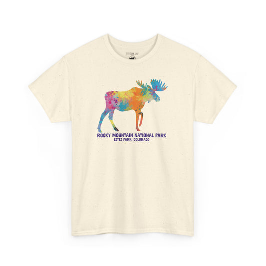 Splatter Art Moose | RMNP | Adult Cotton Tee