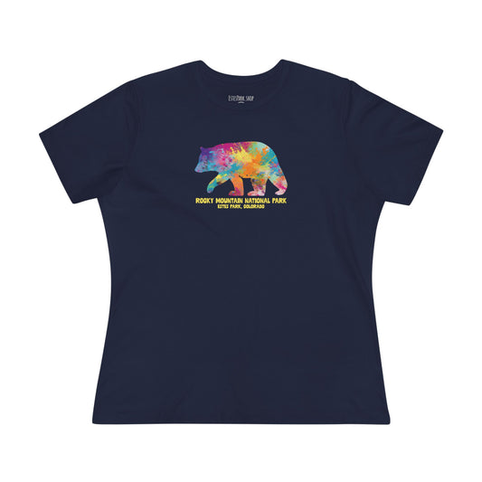 Splatter Art Bear | RMNP | Women's Cotton Tee