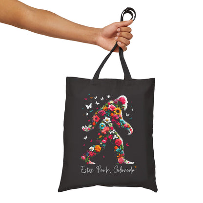 Floral Powered Squatch | RMNP | Cotton Canvas Tote Bag