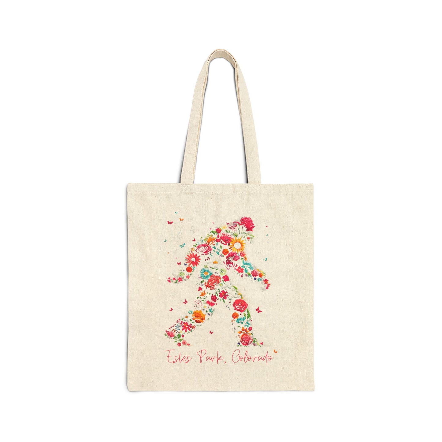 Floral Powered Squatch | RMNP | Cotton Canvas Tote Bag