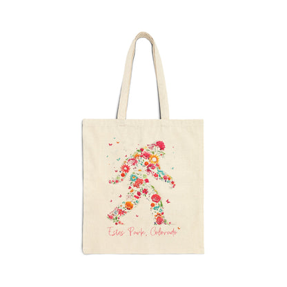 Floral Powered Squatch | RMNP | Cotton Canvas Tote Bag