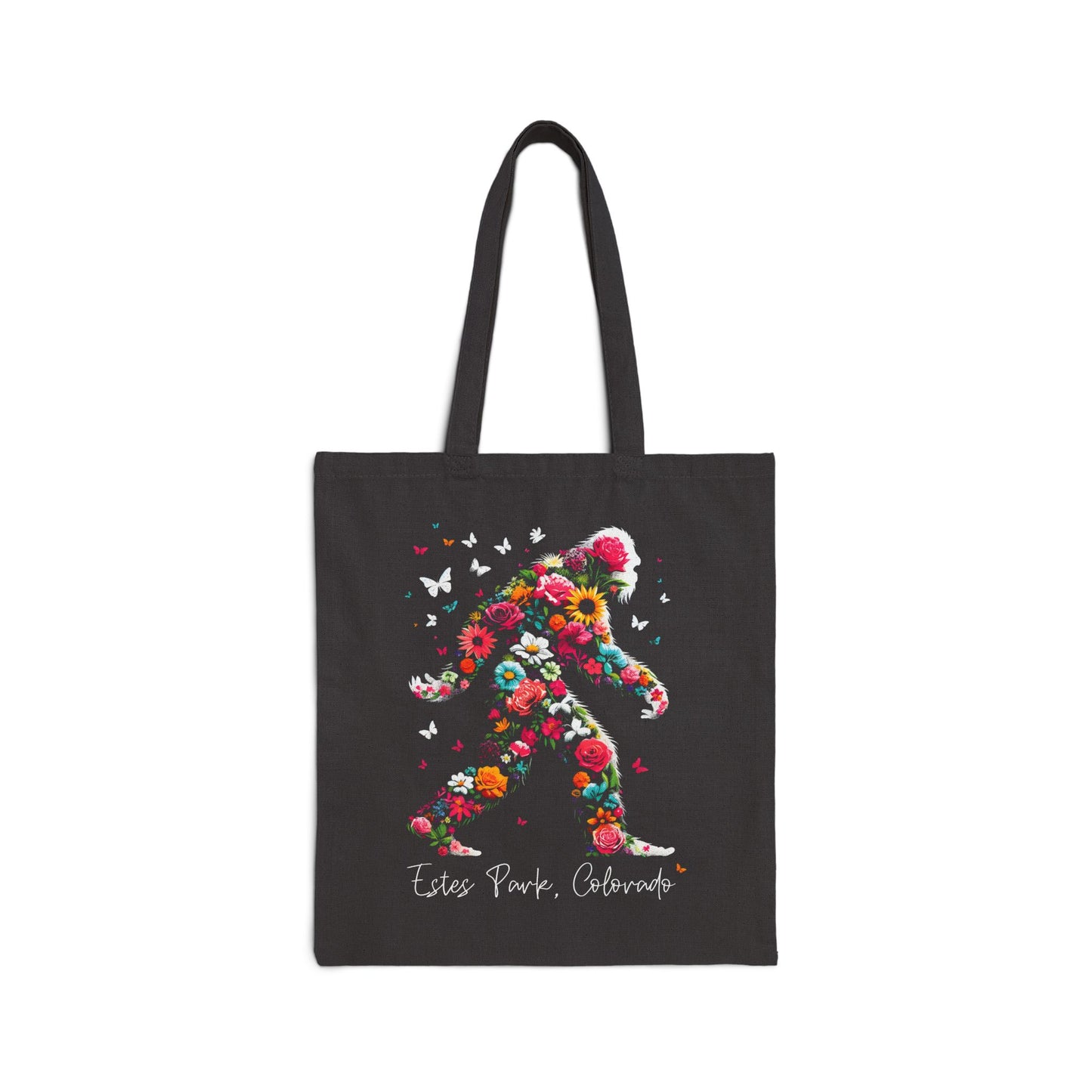 Floral Powered Squatch | RMNP | Cotton Canvas Tote Bag