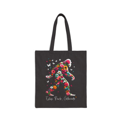 Floral Powered Squatch | RMNP | Cotton Canvas Tote Bag