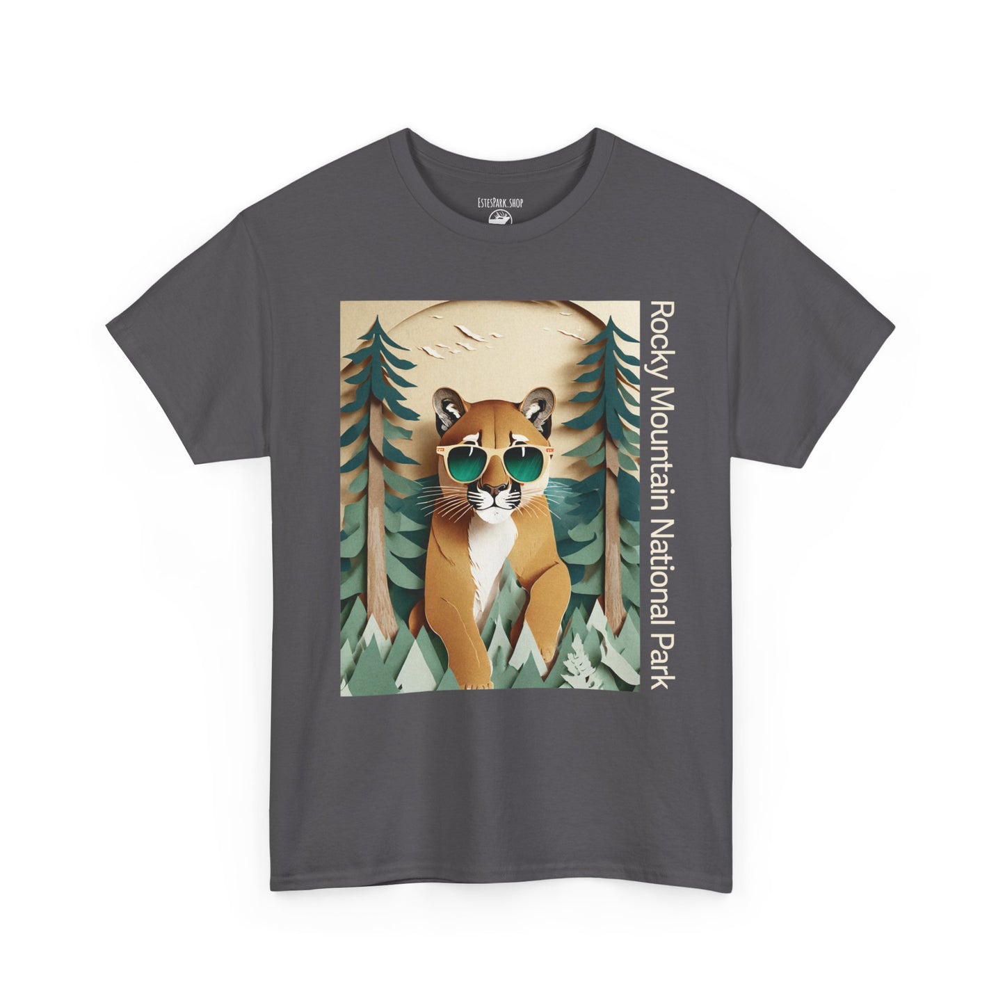The Mighty Mountain Lion | Layered Paper | RMNP | Adult Cotton Tee