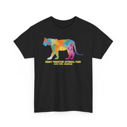 Splatter Art Mountain Lion | RMNP | Adult Cotton Tee