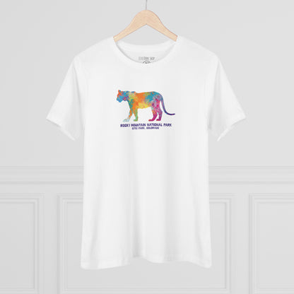 Splatter Art Mountain Lion | RMNP | Women's Cotton Tee