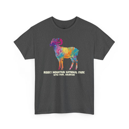Splatter Art Big Horn Ram | RMNP | Adult Cotton Tee