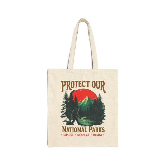 Protect Our National Parks | Bigfoot | Cotton Canvas Tote Bag