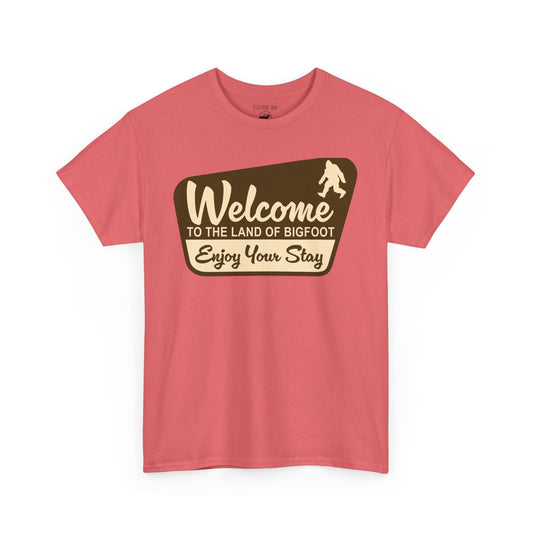 Welcome to the Land of Bigfoot | Bigfoot | Adult Cotton Tee