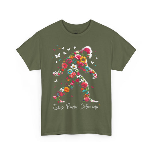 Flower Powered Squatch | Bigfoot | Heavy Cotton Tee