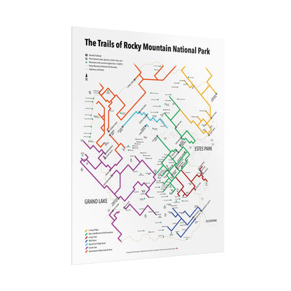 The Trails of Rocky Mountain National Park | RMNP | Rolled Posters