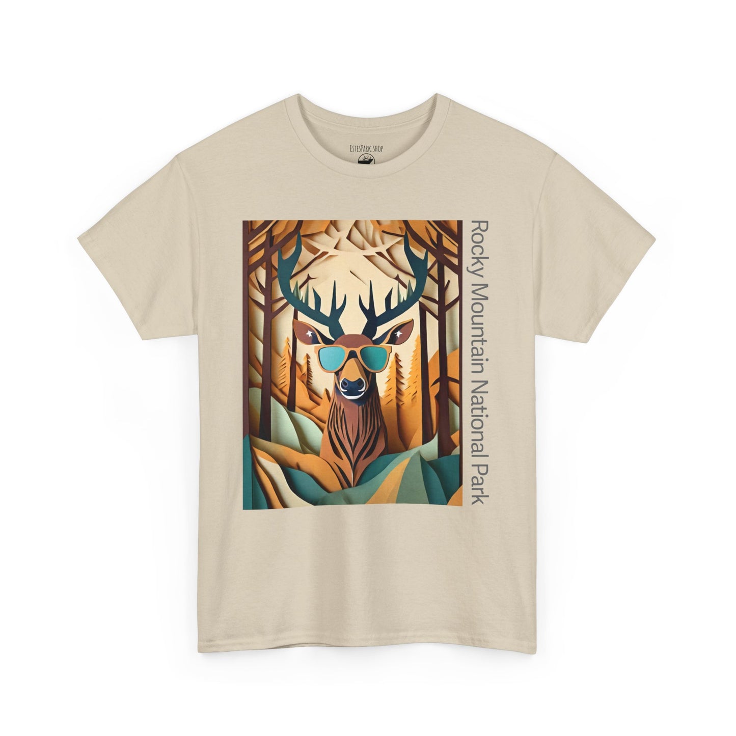 Majestic Elk Stare | Layered Paper | RMNP | Adult Cotton Tee