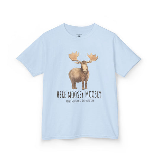 Here Moosey Moosey | Kids Heavy Cotton Tshirt | RMNP