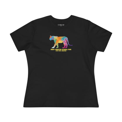 Splatter Art Mountain Lion | RMNP | Women's Cotton Tee